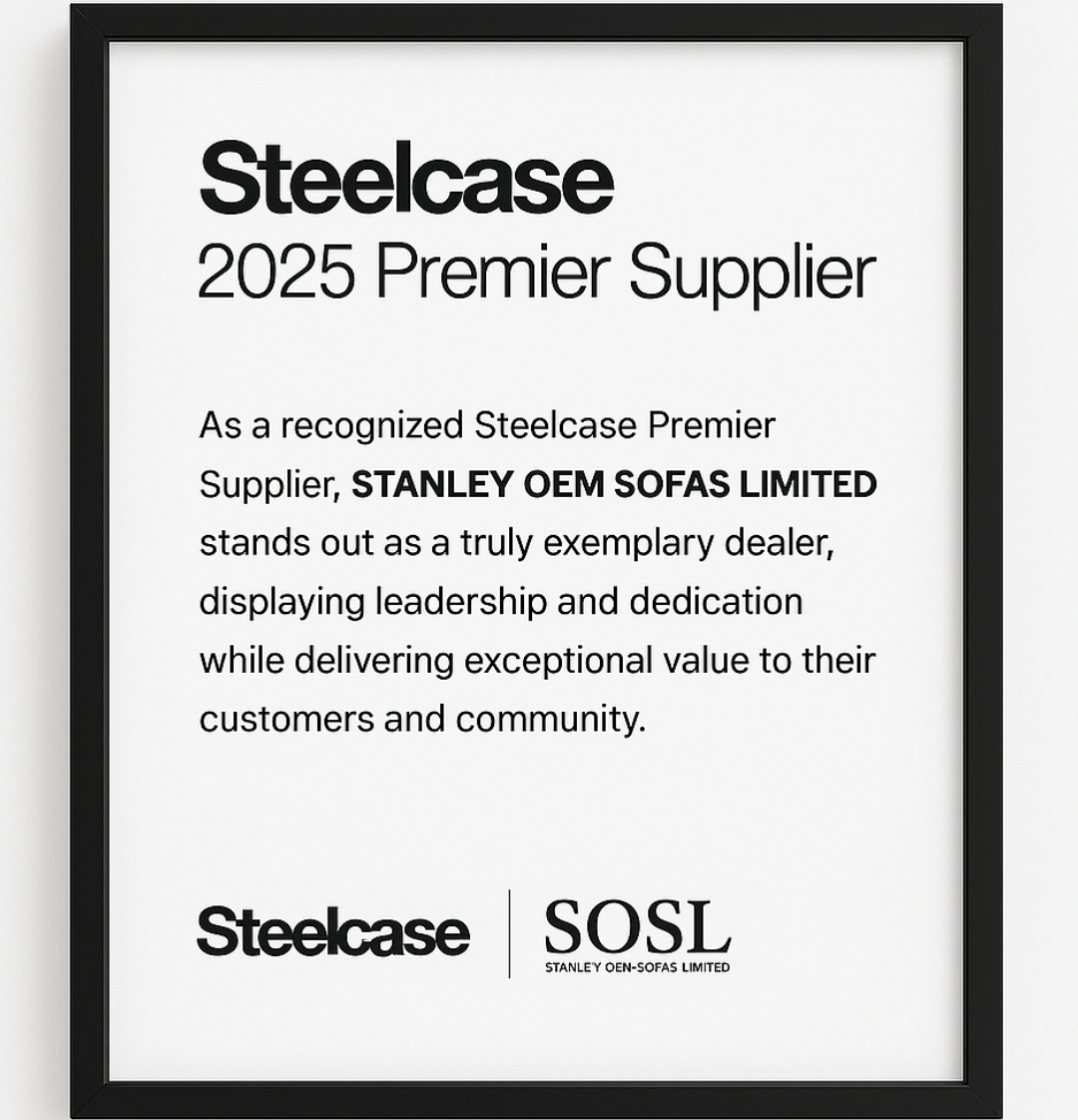 Recognized as a 2025 Steelcase Premier Supplier